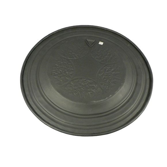 Metal Wall Plate Platter Centerpiece Tray Embossed Stamped Floral Design Hanger - Picture 8 of 12